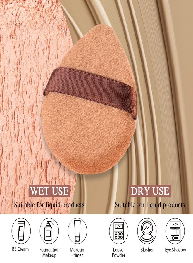 Banidy Powder Puff for Face Powder Triangle Beauty Blender Sponge Halo Glow Brown Powder Puff for Flawless Makeup Application - Image 5